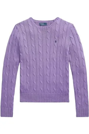 Ralph Lauren Truien, Dames, Paars, XS, Katoen, Twisted Knit Julianna