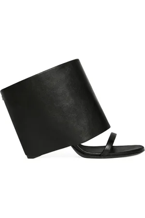 Courrèges Schoenen, Dames, Zwart, 37 EU, Zwarte Leren Sandalen voor Vrouwen