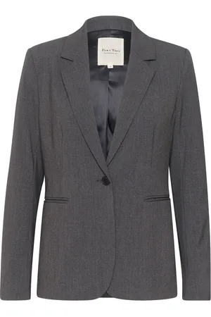 Part Two Jassen, Dames, Grijs, XL, Polyester, Grijze Flanellen Melange Blazer