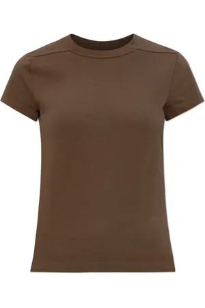Rick Owens Tops, Dames, Bruin, M, Katoen, Cropped Level T