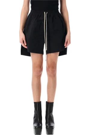 Rick Owens Korte broeken, Dames, Zwart, XS, Katoen, Zwarte Runway Boxers Dames Shorts