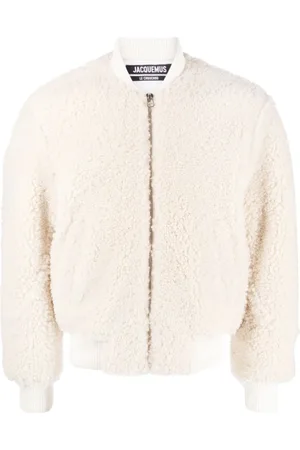 Jacquemus Jassen, Heren, Wit, L, Shearling Bomberjack