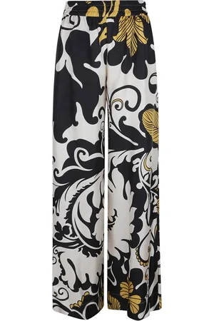 La DoubleJ Broeken, Dames, Veelkleurig, S, Zwarte Zijden Broek
