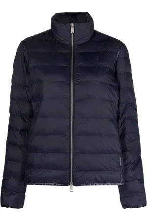 Ralph Lauren Jassen, Dames, Blauw, 2Xl, Leer, Geïsoleerde Jas