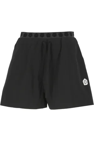 Kenzo Korte broeken, Dames, Zwart, S, Katoen, Shorts met elastische tailleband