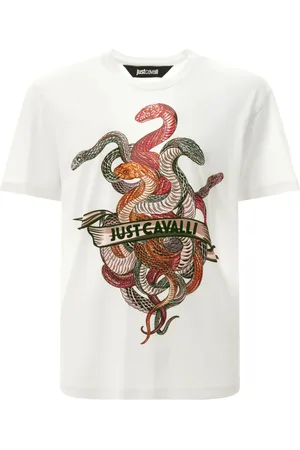 Roberto Cavalli Tops, Heren, Wit, L, T-shirts en Polos