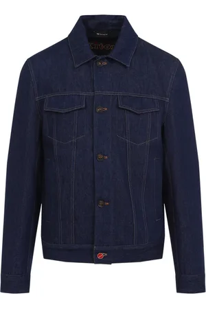 Kiton Jassen, Heren, Blauw, M, Denim, Denim Jas