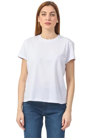 Patrizia Pepe Tops, Dames, Wit, S, Katoen, Jersey Katoenen T-shirt