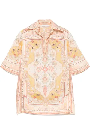 ZIMMERMANN Kleedjes, Dames, Veelkleurig, S, Zonnebloem Gele Jurk met Korte Mouwen