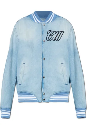 OFF-WHITE Jassen, Dames, Blauw, S, Denim, Denim jas