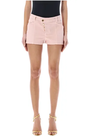 Tom Ford Korte broeken, Dames, Roze, W28, Denim, Iced Asymmetrische Denim Shorts