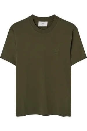 Ami Tops, Heren, Groen, S, Katoen, Biologisch Katoenen Hart T-Shirt