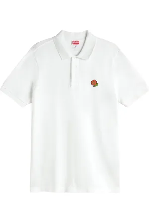 Kenzo Tops, Heren, Wit, L, Katoen, Geborduurde Pop T-Shirt