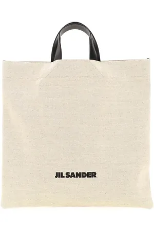Jil Sander Tassen, Heren, , ONE Size, Katoen, Tote Bag met Logo en Contrasterende Letters