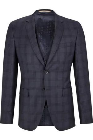 HUGO BOSS Jassen, Heren, Blauw, XL, Wol, 3-delige pak set