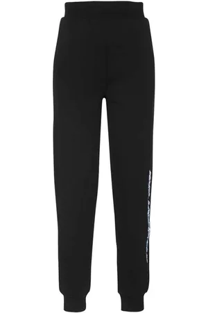 Karl Lagerfeld Broeken, Dames, Zwart, L, Katoen, Logo Print Trainingsbroeken