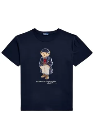 Ralph Lauren Tops, Dames, Blauw, XS, Katoen, Polo Bear T-shirt Winter Collectie