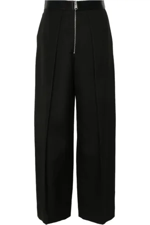 Khaite Broeken, Dames, Zwart, XS, Satijn, Zwarte Marineblauwe Broek met Satijnen Bies