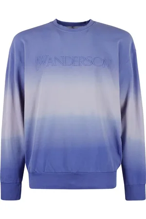 J.W.Anderson Sweatshirts & Hoodies, Heren, Paars, L, Katoen, Gradient Geborduurd Sweatshirt