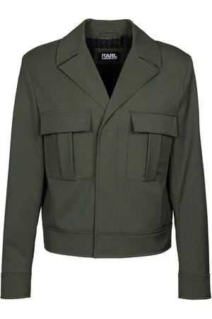 Karl Lagerfeld Jassen, Heren, Groen, M, Wol, Kort Jasje