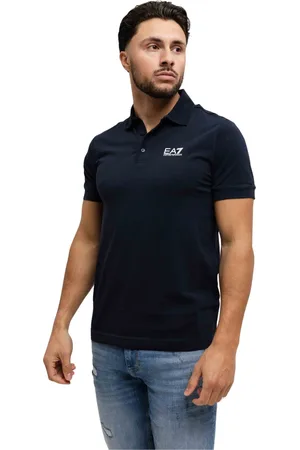 Emporio Armani Tops, Heren, Blauw, XS, Katoen, Klassiek Poloshirt Donkerblauw