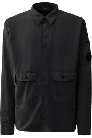 C.P. Company Jassen, Heren, Zwart, S, Katoen, Flanellen Overshirt