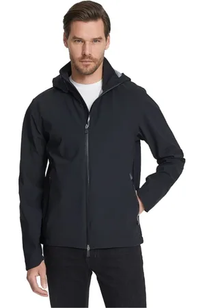 HERNO Jassen, Heren, Zwart, L, Nylon, Rubberized Regenrits Hoodie Jas