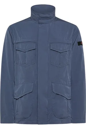 Peuterey Jassen, Heren, Blauw, XL, Polyester, Field Jacket Model Metal BZG 07