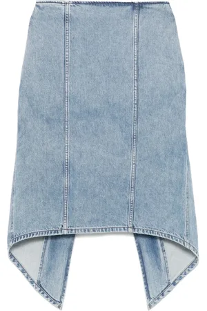 J.W.Anderson Rokken, Dames, Blauw, 3Xs, Denim, Blauwe Rok met Knopen en Zakken