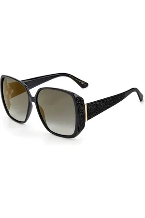 Jimmy Choo Accessoires, Dames, Zwart, ONE Size, Zwarte plastic zonnebril