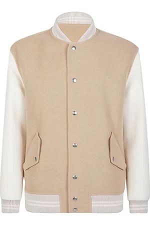 ELEVENTY Jassen, Heren, Bruin, 3Xl, Wol, Color Block Wollen Kasjmier Bomber