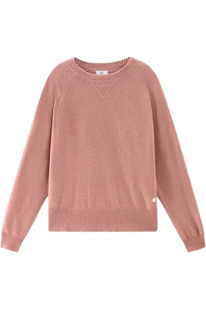 Woolrich Truien, Dames, Roze, L, Wol, Klassieke trui met ronde hals