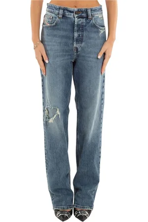 Diesel Jeans, Dames, Blauw, W29, Vintage Ripped Regular Jeans