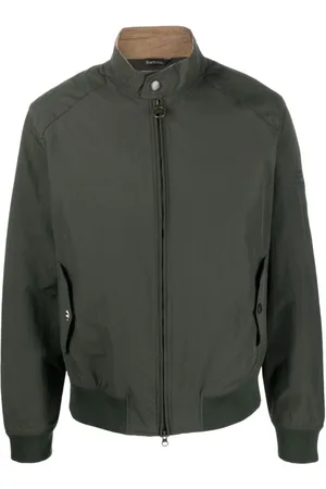 Barbour Jassen, Heren, Groen, L, Katoen, Groene Katoenmix Hoge Hals Jas