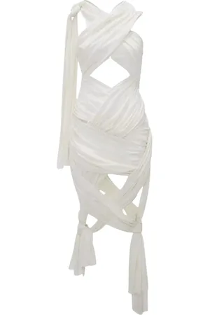 J.W.Anderson Kleedjes, Dames, Wit, XS, Katoen, Witte Jurk met Strikdetails
