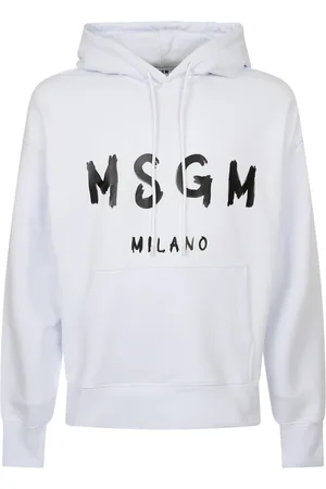 Msgm Sweatshirts & Hoodies, Heren, Wit, M, Katoen, Witte Hoodie Herenmode