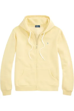 Ralph Lauren Sweatshirts & Hoodies, Dames, Geel, S, Katoen, Gilet met capuchon en ritssluiting