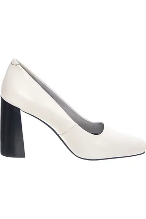 Jeffrey Campbell Schoenen, Dames, Wit, 40 EU, Leer, Witte leren pumps met lage hak