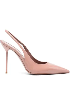PARIS TEXAS Schoenen, Dames, Roze, 36 EU, Leer, Slingback Stiletto Hak Schoenen