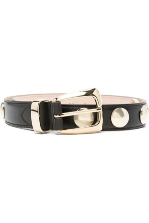 Khaite Accessoires, Dames, Zwart, 80 CM, Leer, Leren riem met studs