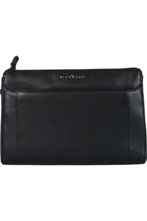 John Richmond Tassen, Heren, Zwart, ONE Size, Leer, Pouch Bag