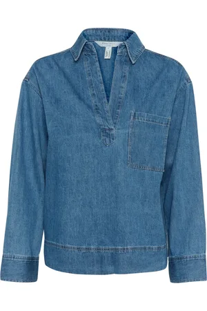 Part Two Blouses & Shirts, Dames, Blauw, L, Denim, Denim Blouse
