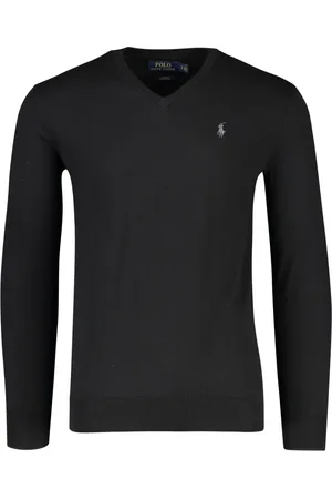 Ralph Lauren Truien, Heren, Zwart, 2Xl, Katoen, V-hals Truien