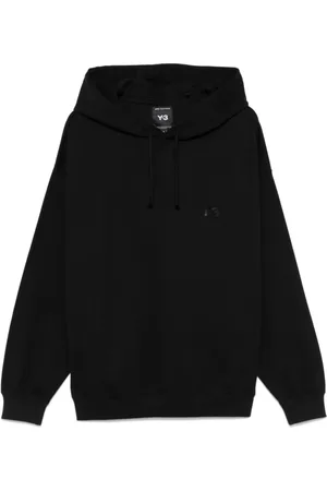 Y-3 Sweatshirts & Hoodies, Heren, Zwart, M, Katoen, Zwarte Hoodie met Logo Print