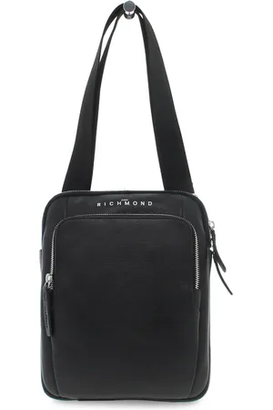 John Richmond Tassen, Heren, Zwart, ONE Size, Leer, Shoulder Bag