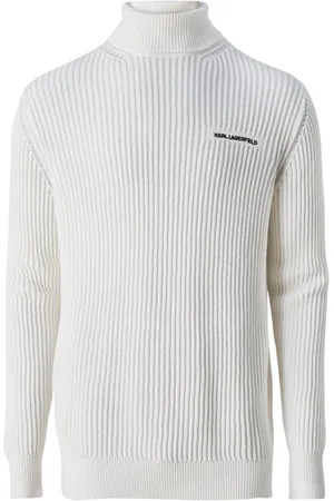 Karl Lagerfeld Truien, Heren, Wit, M, Katoen, Turtleneck Sweater