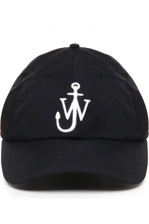 J.W.Anderson Accessoires, Heren, Zwart, ONE Size, Katoen, Baseballpet met Ankerlogo