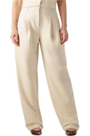 Co`Couture Broeken, Dames, , M, Elegante Barrel Pleat Lange Broek