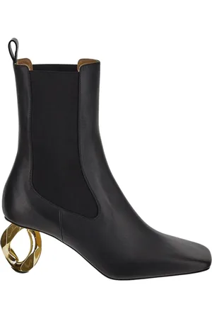 J.W.Anderson Schoenen, Dames, Zwart, 38 EU, Leer, Leren Laars met Kettinghak