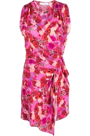 IRO Kleedjes, Dames, Roze, S, Midi Jurk Otilda Stijl